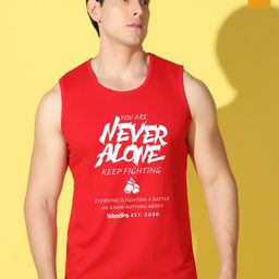 WOOSTRO Pack Of 2 Printed Combed Cotton Gym Vests VWS26(ALONE RED)(RUN MUSTARD)-image-92