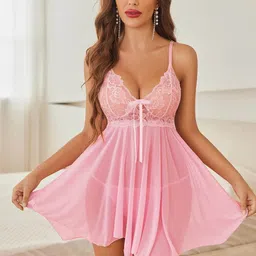 SSoShHub Women Self Design Shoulder Straps Baby Doll-image-48