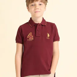 U.S. Polo Assn. Kids Boys Graphic Printed Polo Collar Cotton Regular Fit T-shirt-image-36