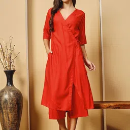 DIVINATION V-Neck A-Line Kurta With Palazzo-picture-35