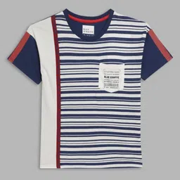 Blue Giraffe Boys Striped Applique T-shirt-picture-42
