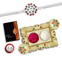 DeoDap Multi Pooja Thali Rakhi Gift Set-image-65
