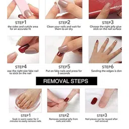 Coslifestore Set Of 24 Artificial Press On Nails With Glitter Design image 3