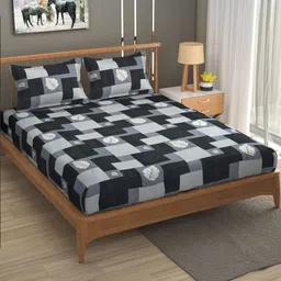 FURNOFY Multicoloured Bedsheet with 2 Pillow Covers-picture-4