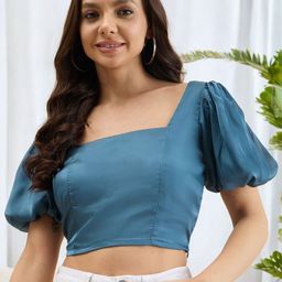 ANJIR Puff Sleeve Crop Top-image-41