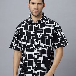 The Roadster Lifestyle Co. Men Geometric Printed Cotton Relaxed Fit Casual Shirt-image-100