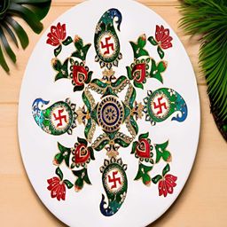 Kala Samarpan Green & Red Textured Festive Decors image 4