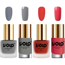 VOLO Set Of 4 Velvet Matte & Extra Shine Nail Polish-8 ml & 9.9 ml Each Shade 20-55-41-56 image 1