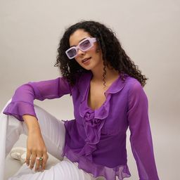 R.Code by The Roadster Life Co. V-Neck Ruffles Top-picture-10