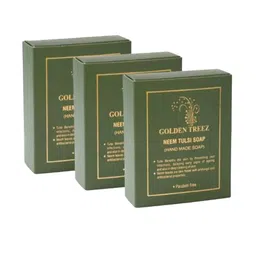 Golden Treez Set Of 3 Neem Tulsi Soaps- 115 ml Each image 1