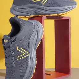 HITWAY Grey Melange Non-Marking Mesh Walking Sports Shoes-image-97