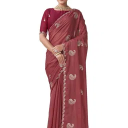 Kandora Floral Embroidered Pure Georgette Saree-image-62