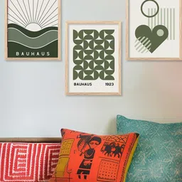 WALLLANE 3 Piece Framed Abstract Theme Home Decor Wall Art-17