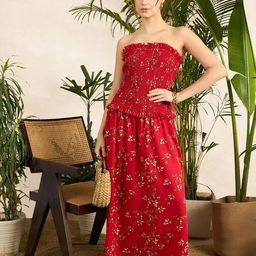 Uptownie Smocked Drop Waist Off Shoulder Dress-image-74