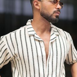 Maniac Men Comfort Opaque Striped Casual Shirt-image-55