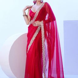 Kalista Women Zardozi NetArt Silk with Embelished bordered Saree-32