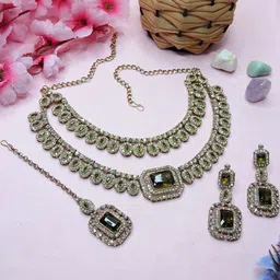 VATSALYA creation Gold-Plated Artificial Stones Jewellery Set-image-31