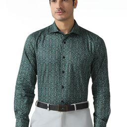 Blackberrys India Slim Fit Floral Printed Spread Collar Cotton Formal Shirt-picture-1