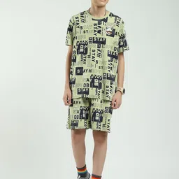 Monte Carlo Boys Printed Round Neck T-Shirt & Bermuda Shorts Clothing Set-image-28