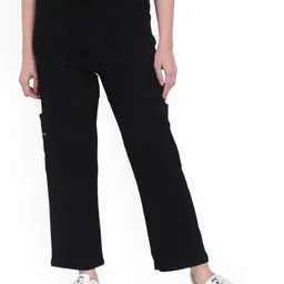 God's Club Women Straight Fit Mid-Rise Cropped Cargo Styles Jeans-picture-11