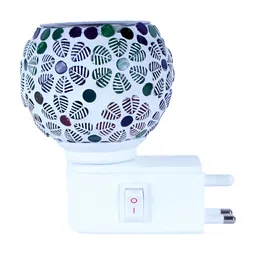 Gojeeva White & Blue Camphor Diffuser Glass With Switch image 2