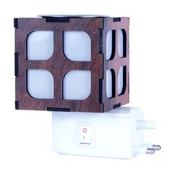 Gojeeva Brown Wooden Camphor Diffuser With Switch And Lamp image 4