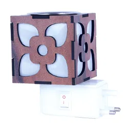 Gojeeva Brown Wooden Camphor Diffuser With Switch And Lamp image 5