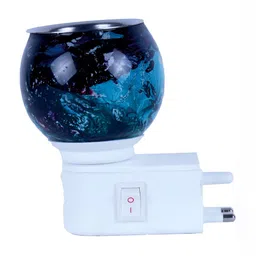 Gojeeva Black & Blue Glass Camphor Diffuser With Switch And Lamp image 5