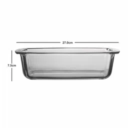 Roxx Transparent Borosilicate Glass Loaf Baking Dish Storage Container 1800ml image 2