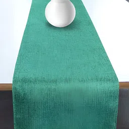 FABURAA Green Self Design Pure Jute Table Runner image 4