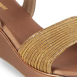 WALKWAY by Metro Textured Embellished Backstrap Wedge Heels image 4