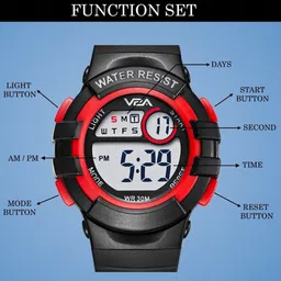 V2A Kids Printed Dial & Bracelet Style Digital Multi-Function Watch DK8206-Planets-Black image 3