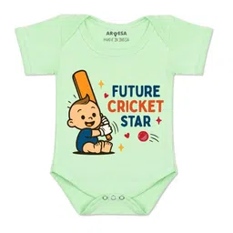 Arvesa Kids-Unisex Green Cotton Rompers-picture-2