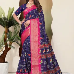 SUPERLAXMI Ethnic Motifs Silk Blend Saree-18