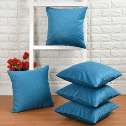 BIGGER FISH Blue Set of 5 Velvet Square Cushion Covers-image-41