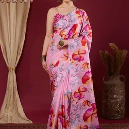 KALINI Floral Printed Saree With Blouse Piece-picture-14