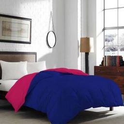 CURIOUS LIFESTYLE Pink & Blue Microfiber Heavy Winter 300 GSM Double Bed Comforter-image-89