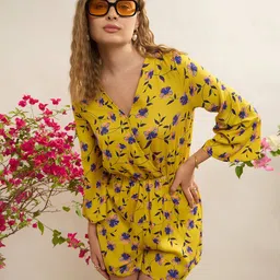 CORSICA Floral Print Pleated Playsuit-picture-39