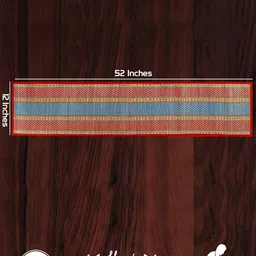 HOKIPO Red & White Geometric Rectangular Table Runner image 2