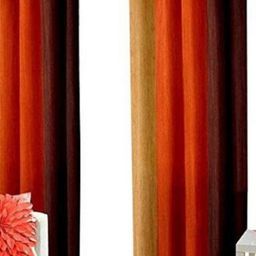BELLA TRUE Orange & Green 4 Pieces Striped Door Curtains-image-49