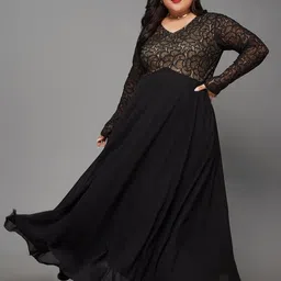 Miss Chase A+ Women Self Design Maxi Dress-image-96