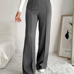 BROADSTAR Women Smart Loose Fit High-Rise Easy Wash Pleated Trousers-picture-41