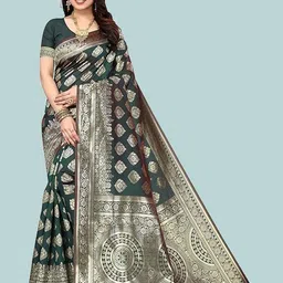 all about you Woven Design Zari Art Silk Banarasi Saree-image-30