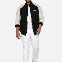 John Pride Men Plus Size Colourblocked Front Open Fleece Sweatshirt image 5