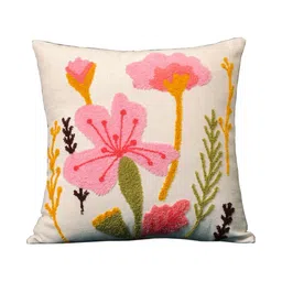 ABSTRACT INDIA Pink & Green Embroidered Square Cushion Covers-image-69