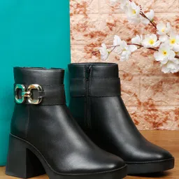 Flat n Heels Women Casual Block-Heeled Regular Boots-image-63