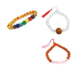Divine souvenirs Unisex Set Of 3 Artificial Beaded Elasticated Bracelets-15