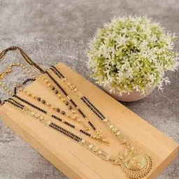 Anouk Pack of 3 Gold-Plated Alloy Mangalsutra-picture-34