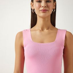 Happiness istanbul Women Ribbed Fitted Crop Top-image-48