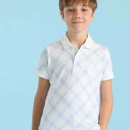 U.S. Polo Assn. Kids Boys Checked Polo Collar Cotton Regular Fit T-shirt-image-38